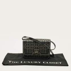 Pre Owned Burberry TB Studded Ramadan Exclusive Small Black Leather Shoulder Bag