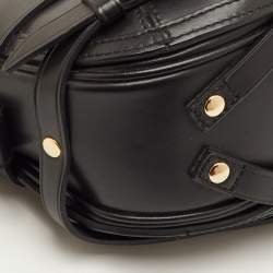Pre Owned Burberry Dutton Black Leather Buckle Detail Crossbody Bag