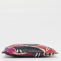 Pre Owned Burberry Multicolor Printed Leather Flat Pouch