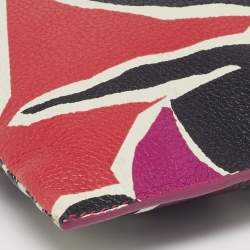 Pre Owned Burberry Multicolor Printed Leather Flat Pouch
