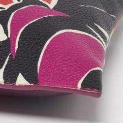 Pre Owned Burberry Multicolor Printed Leather Flat Pouch