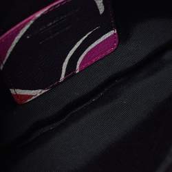 Pre Owned Burberry Multicolor Printed Leather Flat Pouch