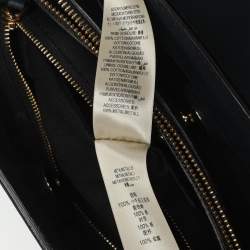 Pre Owned حقيبة يد توتس بربري بانر جلد أزرق بحري/بيج متوسط وكاتنس كانفاس تشيك المنزل