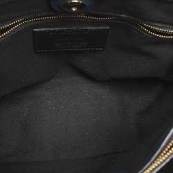 Pre Owned حقيبة يد توتس بربري بانر جلد أزرق بحري/بيج متوسط وكاتنس كانفاس تشيك المنزل