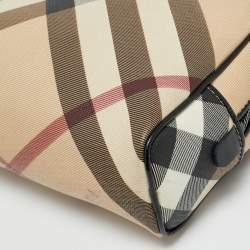 Pre Owned Burberry Beige Nova Check PVC Pouch