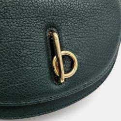 Pre Owned Burberry Green Leather Mini Locking Horsebag