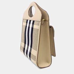 Pre Owned Burberry Multicolor Canvas and Leather Pocket Bag Mini