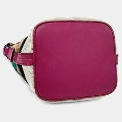 Pre Owned Burberry Multicolor Canvas Tassel Susanna Mini Hobo Bag