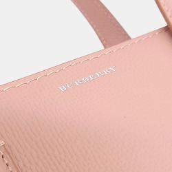 Pre Owned Burberry Pink Leather Banner Bag Medium