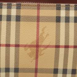 مملوكة مسبقًا Burberry Beige/Black Haymarket Coated Canvas and Leather Shoulder Bag