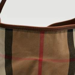 مملوكة مسبقًا Burberry Canterbury Brown/Beige House Check Canvas and Leather Tote