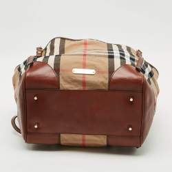 مملوكة مسبقًا Burberry Canterbury Brown/Beige House Check Canvas and Leather Tote