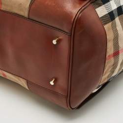 مملوكة مسبقًا Burberry Canterbury Brown/Beige House Check Canvas and Leather Tote
