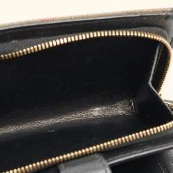 Pre Owned Burberry Finsbury Black/Beige House Check Canvas and Leather French Wallet