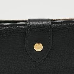 Pre Owned Burberry Finsbury Black/Beige House Check Canvas and Leather French Wallet