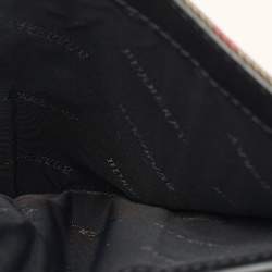 Pre Owned Burberry Finsbury Black/Beige House Check Canvas and Leather French Wallet