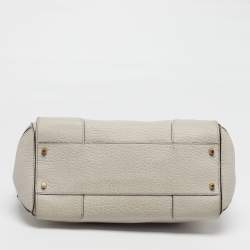 Pre Owned Burberry Gladstone Light Beige Grain Leather Satchel