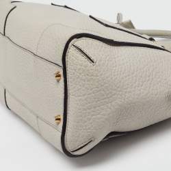 Pre Owned Burberry Gladstone Light Beige Grain Leather Satchel