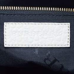 Pre Owned Burberry Gladstone Light Beige Grain Leather Satchel