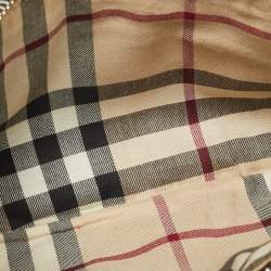 Pre Owned Burberry Double Pocket Black Leather Shoulder Bag