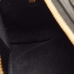 Pre Owned Burberry Black/Brown Lizard Embossed Leather and Fringe Suede Chain Satchel