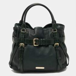 مملوكة مسبقًا Burberry Belted Green Ombre Quilted Leather Tote