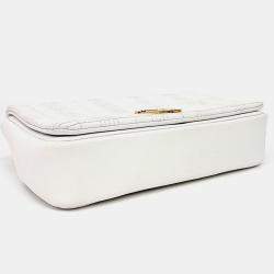 Pre Owned Burberry White Leather Lola Bag Small