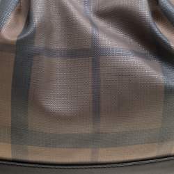Pre Owned Burberry Brown/Black Nova Check PVC and Leather Small Brooklyn Hobo