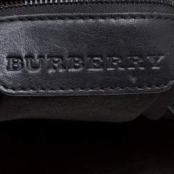 Pre Owned Burberry Brown/Black Nova Check PVC and Leather Small Brooklyn Hobo