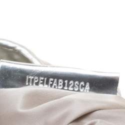Pre Owned Burberry Silver Leather and Nova Check PVC Brooke Hobo
