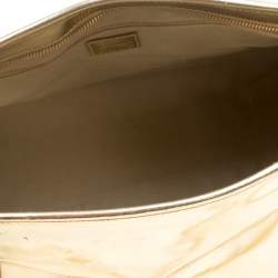 Pre Owned حقيبة يد بربري جلد ذهبية ميتالك