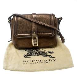Pre Owned Burberry Brown Leather and Suede Mini Berkeley Crossbody Bag