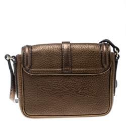 Pre Owned Burberry Brown Leather and Suede Mini Berkeley Crossbody Bag