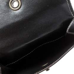 Pre Owned محفظة بربري جلد ثنائي الطيات أسود ميتاليك