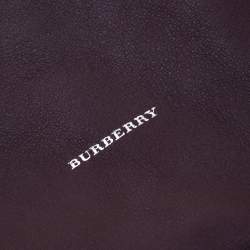 Pre Owned Burberry Burgundy Leather Shopper Bag 