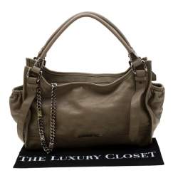 Burberry Khaki Leather Shoulder Bag