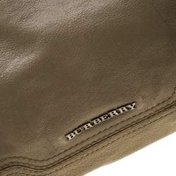 Pre Owned Burberry Khaki Leather Shoulder Bag