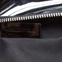 Pre Owned حقيبة بربري مانور جلد لامع مبطن أسود