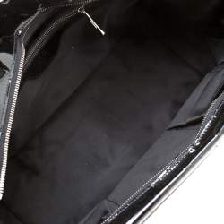 Pre Owned حقيبة بربري مانور جلد لامع مبطن أسود