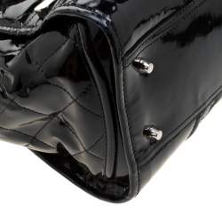 Pre Owned حقيبة بربري مانور جلد لامع مبطن أسود