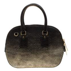 Pre Owned Burberry Gold/Black Ombre Leather Small Orchard Bowler Bag
