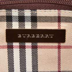 Pre Owned Burberry Black Leather Baguette Bag