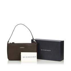 Pre Owned Burberry Black Leather Baguette Bag