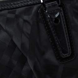 Pre Owned Burberry Black Nova Check Nylon and Leather Double Zip Satchel