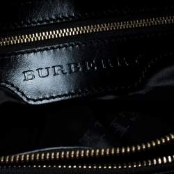 Pre Owned Burberry Black Soft Leather Bridle Small Hepburn Tote