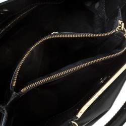 Pre Owned Burberry Black Soft Leather Bridle Small Hepburn Tote
