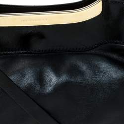 Pre Owned Burberry Black Soft Leather Bridle Small Hepburn Tote