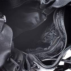 Pre Owned Burberry Prorsum Black Leather Studded Mason Warrior Hobo  