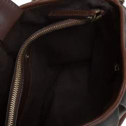 Pre Owned Burberry Brown House Check Coated Canvas Satchel