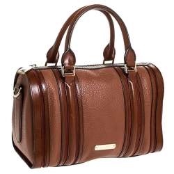 مملوكة مسبقًا Burberry Brown Leather Alchester Bowler Bag